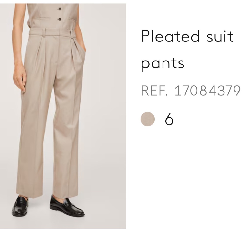 Barely Used Mango pleated suit pant